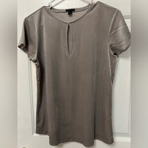 Ann Taylor grey velour look blouse in size medium.